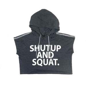 Miami Style Contemporary Gray Hooded Crop Top | Size S